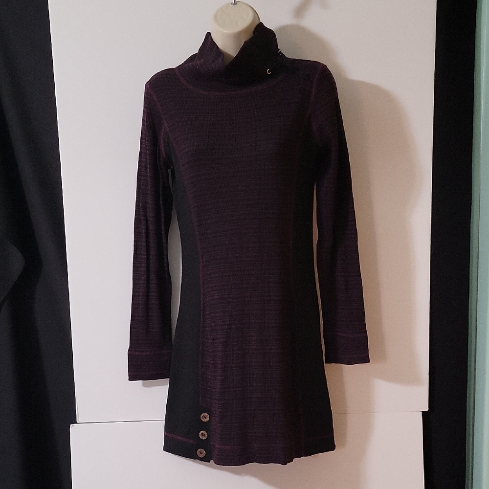 Prana Knit Dress With Funnel Neck. Size S
